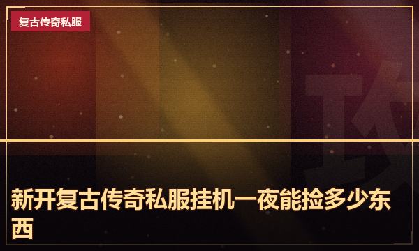 新开复古传奇私服挂机一夜能捡多少东西